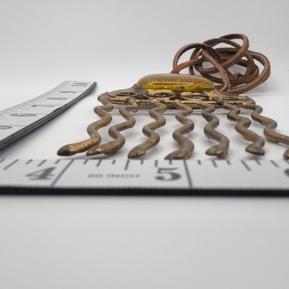 Robert Larin "Canada" Artisan Gold and Tan Tone Pendant Necklace - Picture 8 of 9